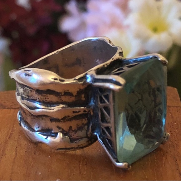 Silpada Jewelry - 🎉HP🎉Silpada .925 Sterling Silver Aqua Glass Ring